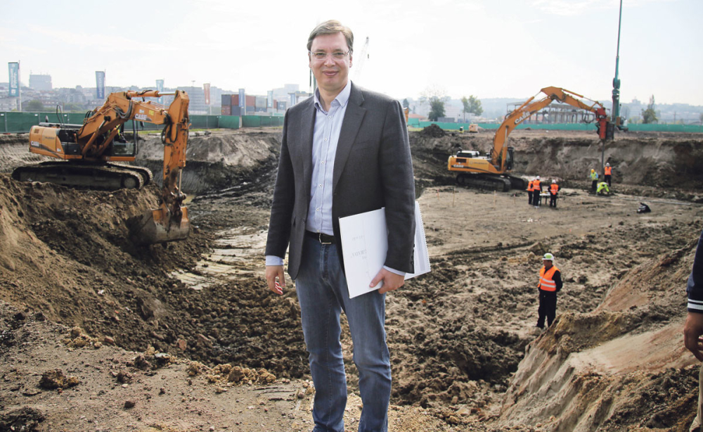 Vučić na  gradilištu  „Beograda  na vodi“