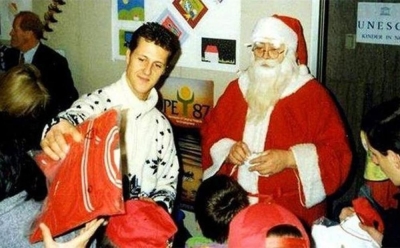 Michael Schumacher with injured children