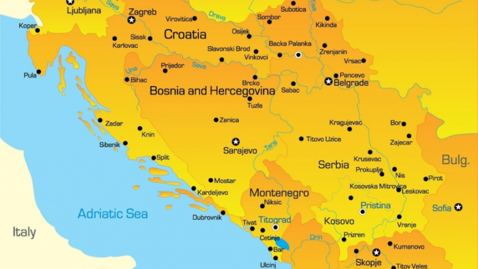 Mapa bivše Jugoslavije