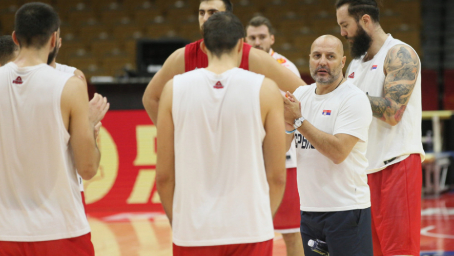 Košarkaši Srbije trening