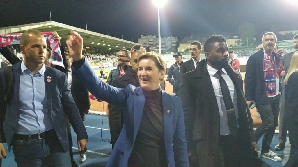 Ana Brnabić na utakmici Luksemburg - Srbija