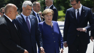 Angela Merkel, Aleksandar Vučić. Hašim Tači