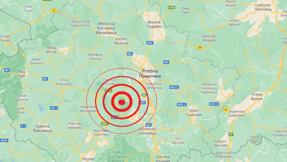 Kosovo i Metohija, Priština, zemljotres