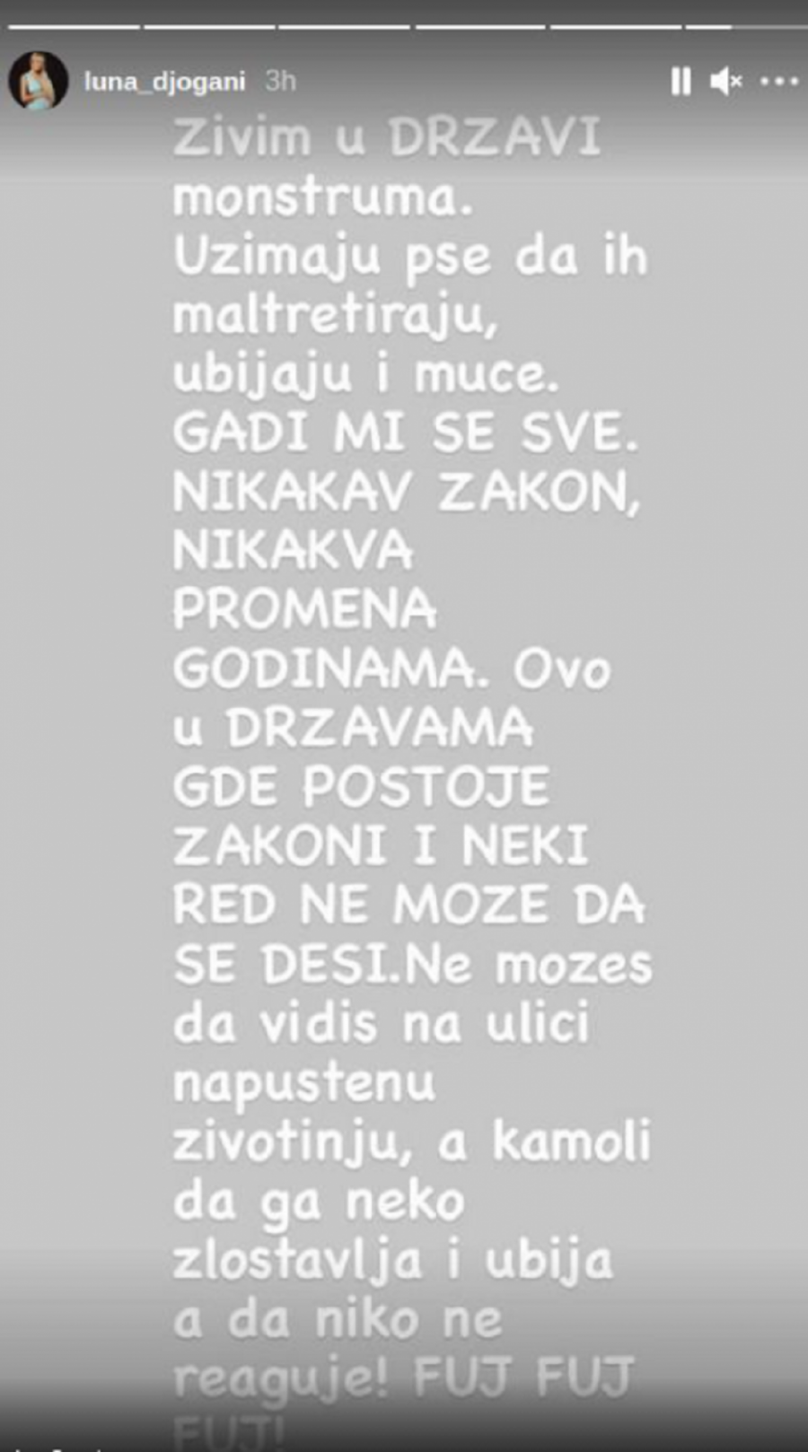 GADE MI SE! Trudna Luna proživljava stres u drugom stanju: Besna i nemoćna poslala brutalnu poruku svima i apelovala na državu da hitno reaguje zbog monstruma! (FOTO)