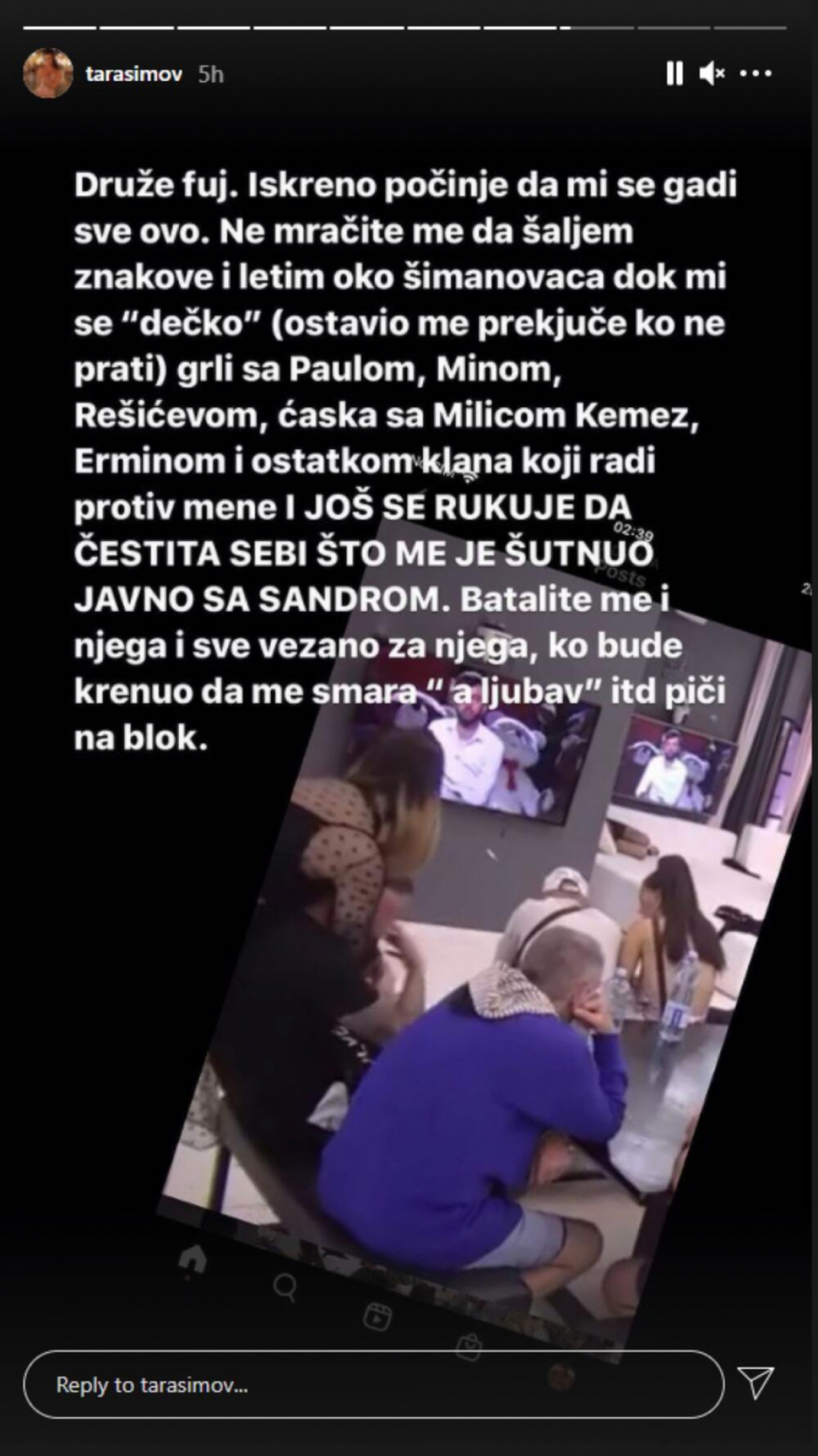 DRUŽE FUJ, SVE MI SE GADI! Tara Simov se ponovo oglasila, rešila da stavi Nenada na 