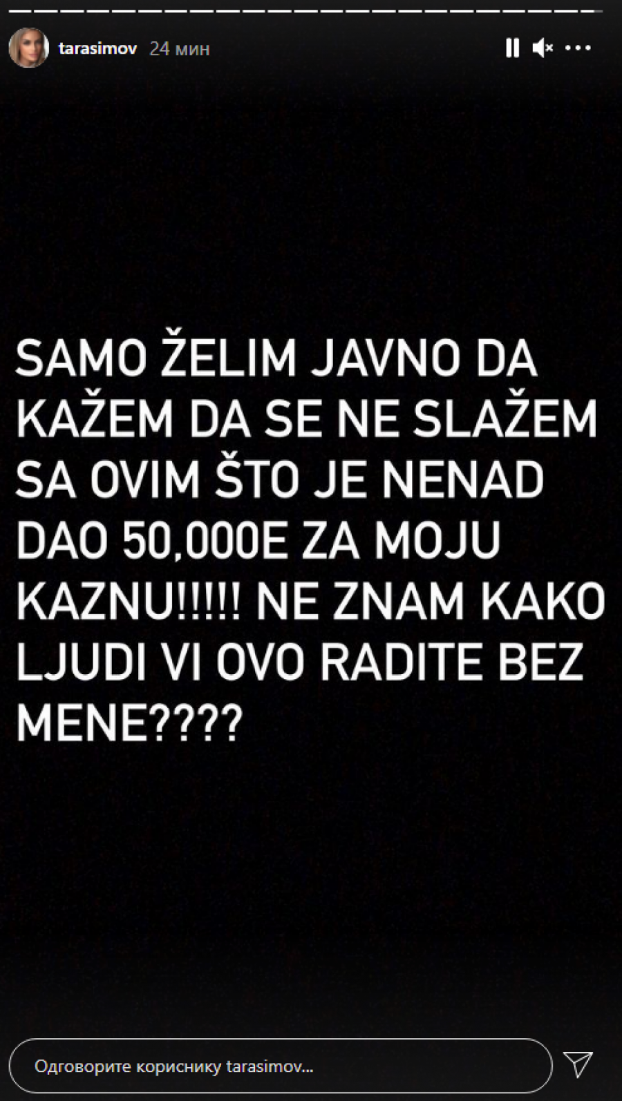 NAKON ŠTO JE PINK POVUKAO TUŽBU! Oglasila se Tara Simov kada je čula da je Ša platio 50.000 evra umesto nje, poslala skandaloznu poruku produkciji