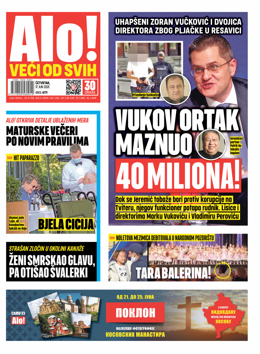 Vukov ortak ćornuo 40 miliona: Uhapšen Zoran Vučković i dvojica direktora zbog pljačke u Resavici