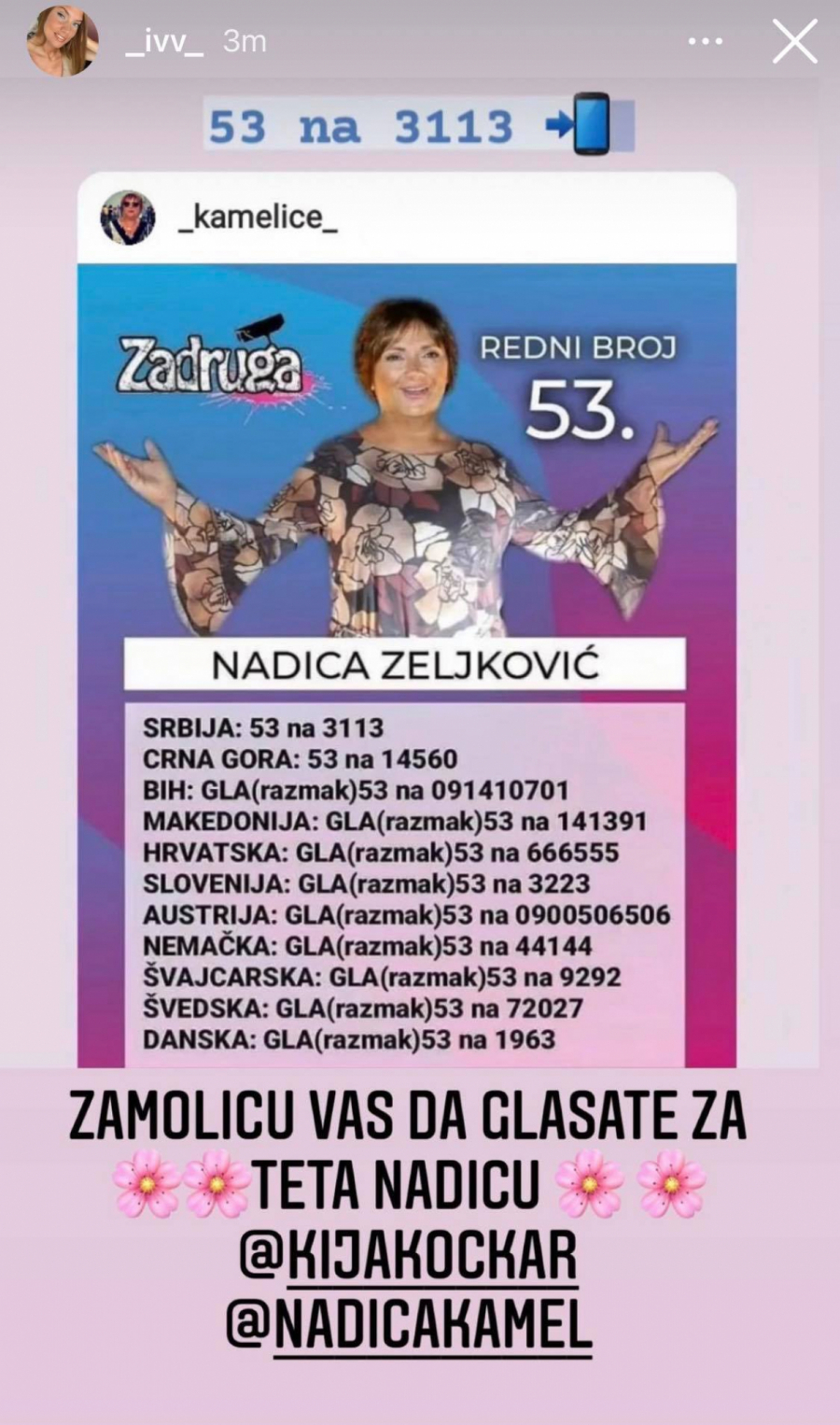 IVANA MOLI DA ONA POBEDI Reperova bivša javno traži da se glasa za ovi Zadrugarku (FOTO)