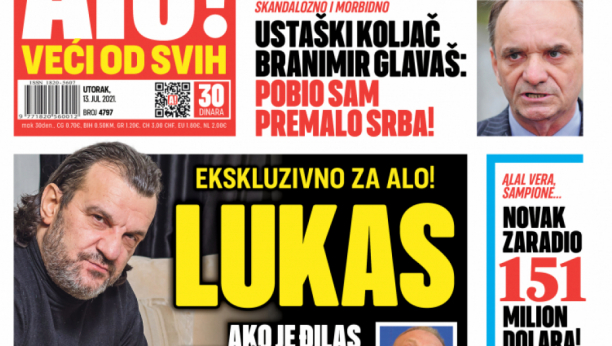 LUKAS EKSKLUZIVNO ZA ALO!  Ako je Đilas političar, onda sam i ja pisac! Vuk Jeremić je narkomančina, prevarant i izdajnik!