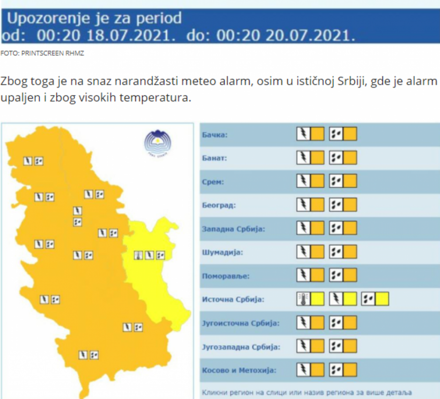 NA SNAZI NARANDŽASTI METEO ALARM Ciklon kruži nad Srbijom, nevreme čeka da se sruči, jedan deo Srbije bezbedan