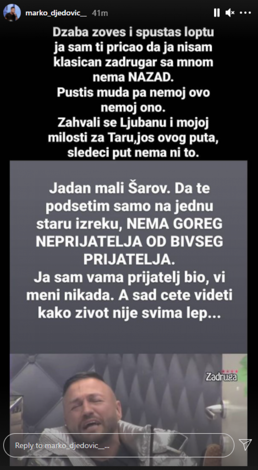 ŠA NAKON SVEGA MOLI ĐEDOVIĆA DA MU OPROSTI! Marko nikad brutalniji, poručuje reperu samo jedno (FOTO)