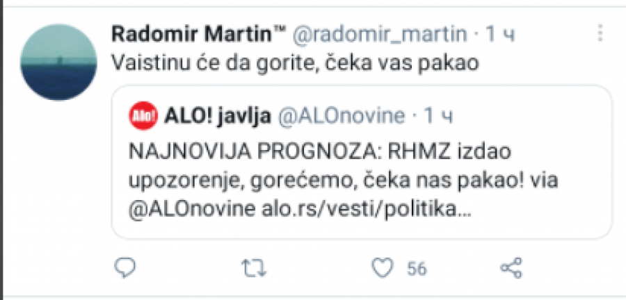 PRETNJE REDAKCIJI ALO.RS NE PRESTAJU Tviter 