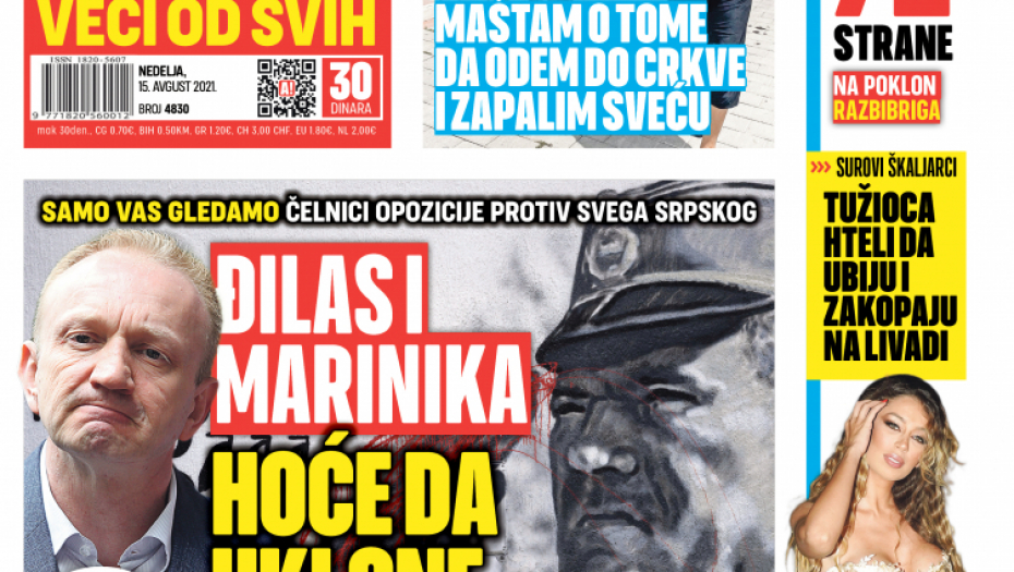 Đilas i Marinika traže da se ukloni mural Ratka Mladića