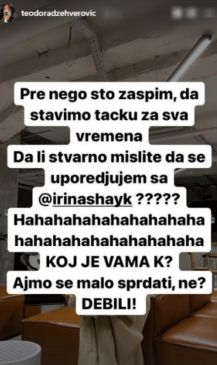 DEBILI, KOJI VAM JE K? Teodora Džehverović uporedila sebe sa svetskim top modelom, pa izazvala potpuni haos na Instagramu!