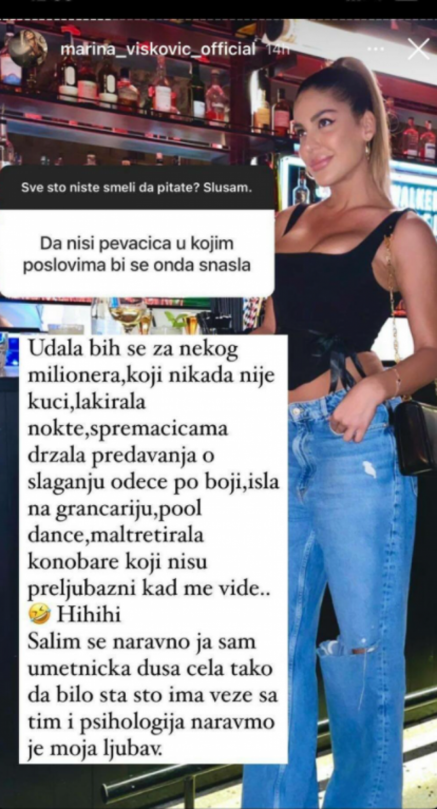 MARINA VISKOVIĆ ŠOKIRALA IZJAVOM: Udala bih se za milionera, a onda maltretirala konobare i spremačice