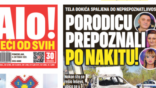 TELA ĐOKIĆA SPALJENA DO NEPREPOZNATLJIVOSTI Porodicu prepoznali po nakitu!