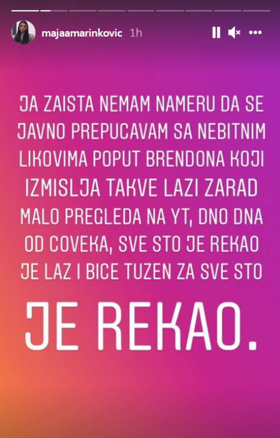 DNO DNA OD ČOVEKA! Maja Marinković objavila prepiske sa Brendonom i uputila mu žestoke uvrede!