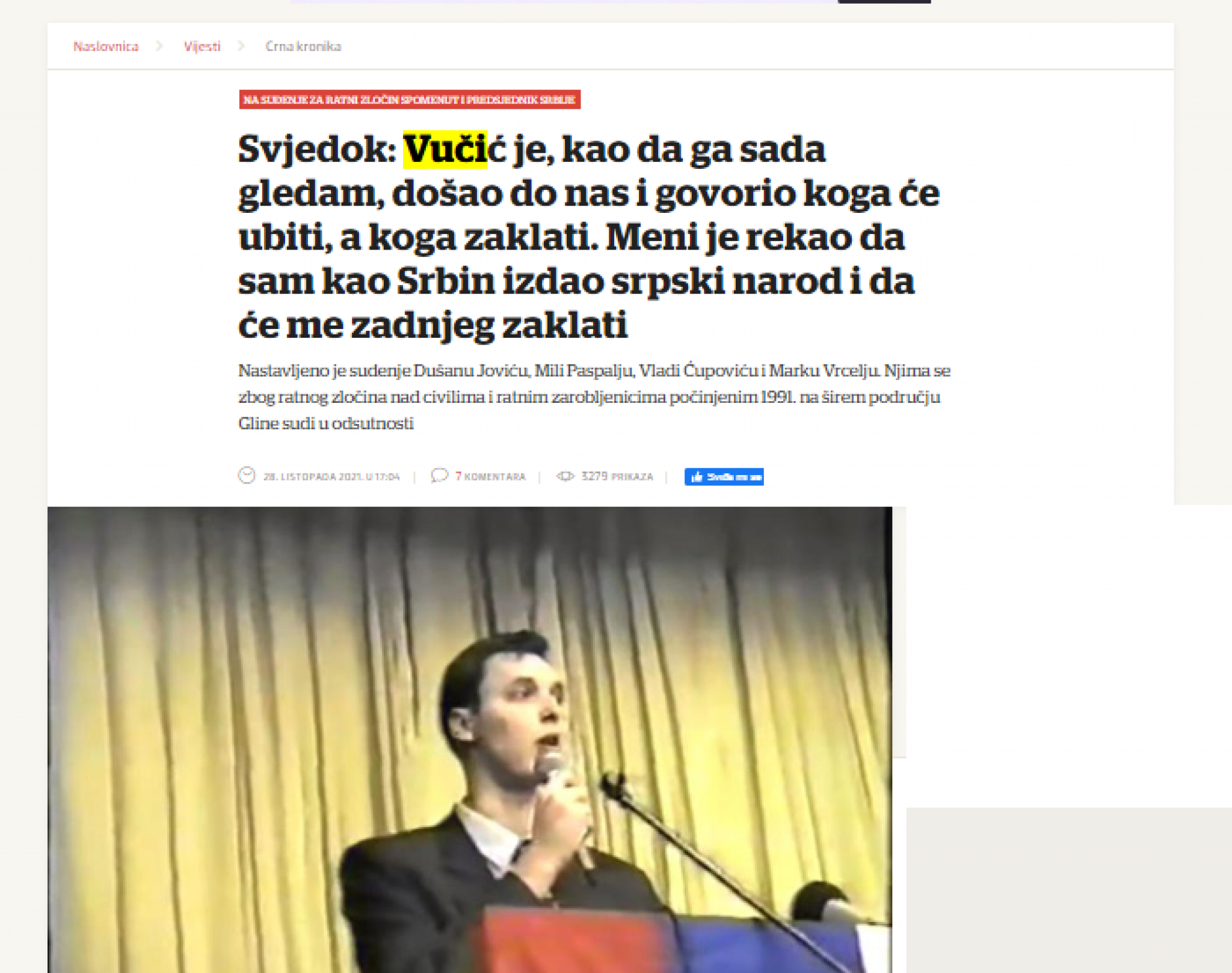 NAJVEĆA USTAŠKA GLUPOST Lažni svedok napao Vučića da je tukao Hrvate i pretio im da će ih zaklati u periodu kad nije ni bio u Hrvatskoj!