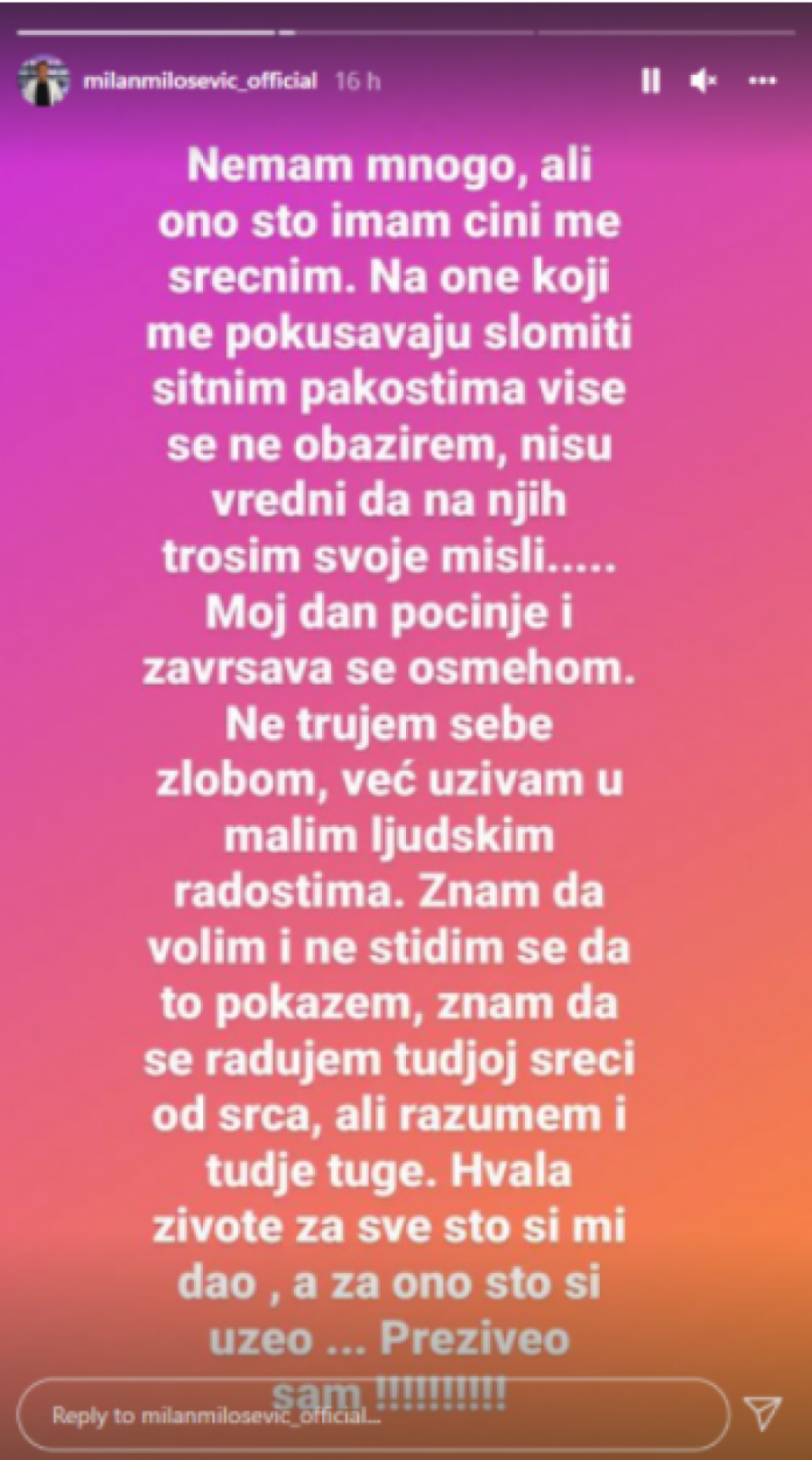 DRAMA! POKUŠAVAJU DA GA SLOME Milan Milošević na udaru zlih komentara