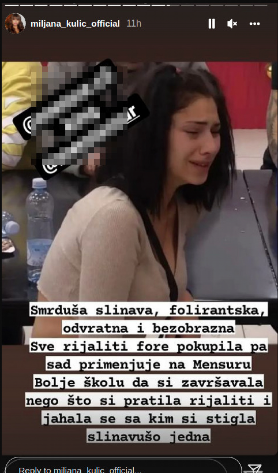 SMRDUŠO SLINAVA, BOLJE ŠKOLE DA SI ZAVRŠAVALA! Miljana Kulić oplela po zadrugarki kao nikada do sad, pale teške uvrede!