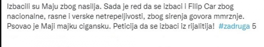 CAR NAPUŠTA RIJALITI ZBOG GOVORA MRŽNJE? Pokrenuta peticija za izbacivanje zadrugara