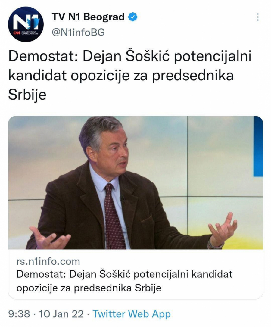 DEJAN ŠOŠKIĆ KANDIDAT ZA PREDSEDNIKA SRBIJE? Nakon ove vesti evro skočio 20 dinara!