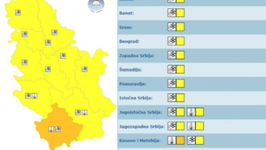 TEMPERATURA SE SPUŠTA U DEBELI MINUS Na snazi meteo alarm zbog snega, leda i ekstremnog zahlađenja!