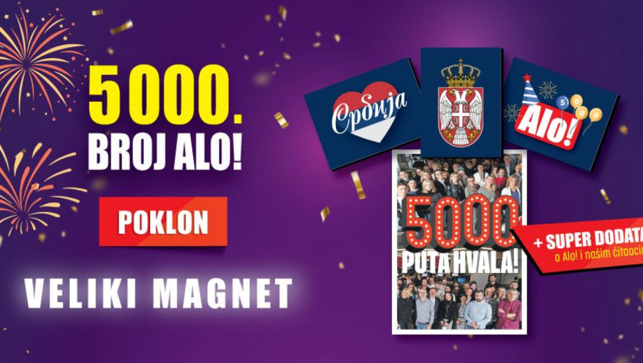 JUBILEJ Alo! slavi 5000. broj i daruje čitaoce!