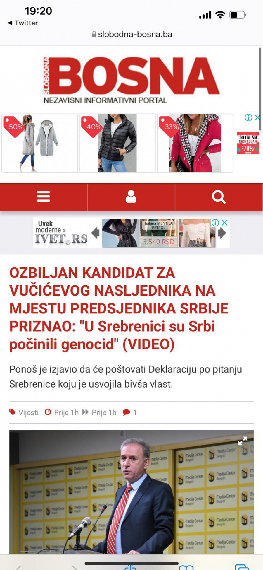 SLOBODNA BOSNA PIŠE Konačno pravi čovek u Srbiji, Zdravko Ponoš priznaje da su Srbi počinili genocid