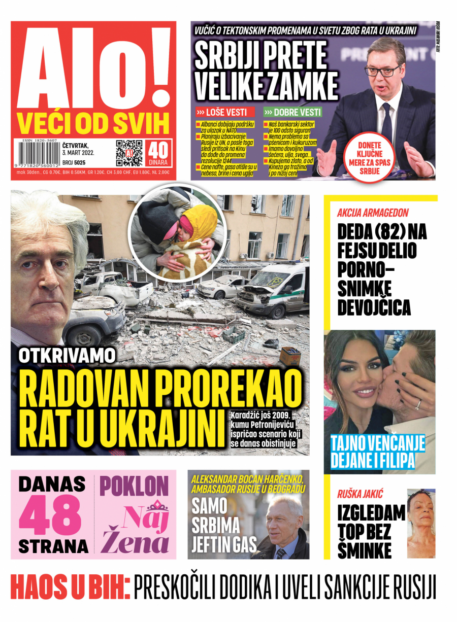 RADOVAN KARADŽIĆ 2009. PROREKAO RAT U UKRAJINI