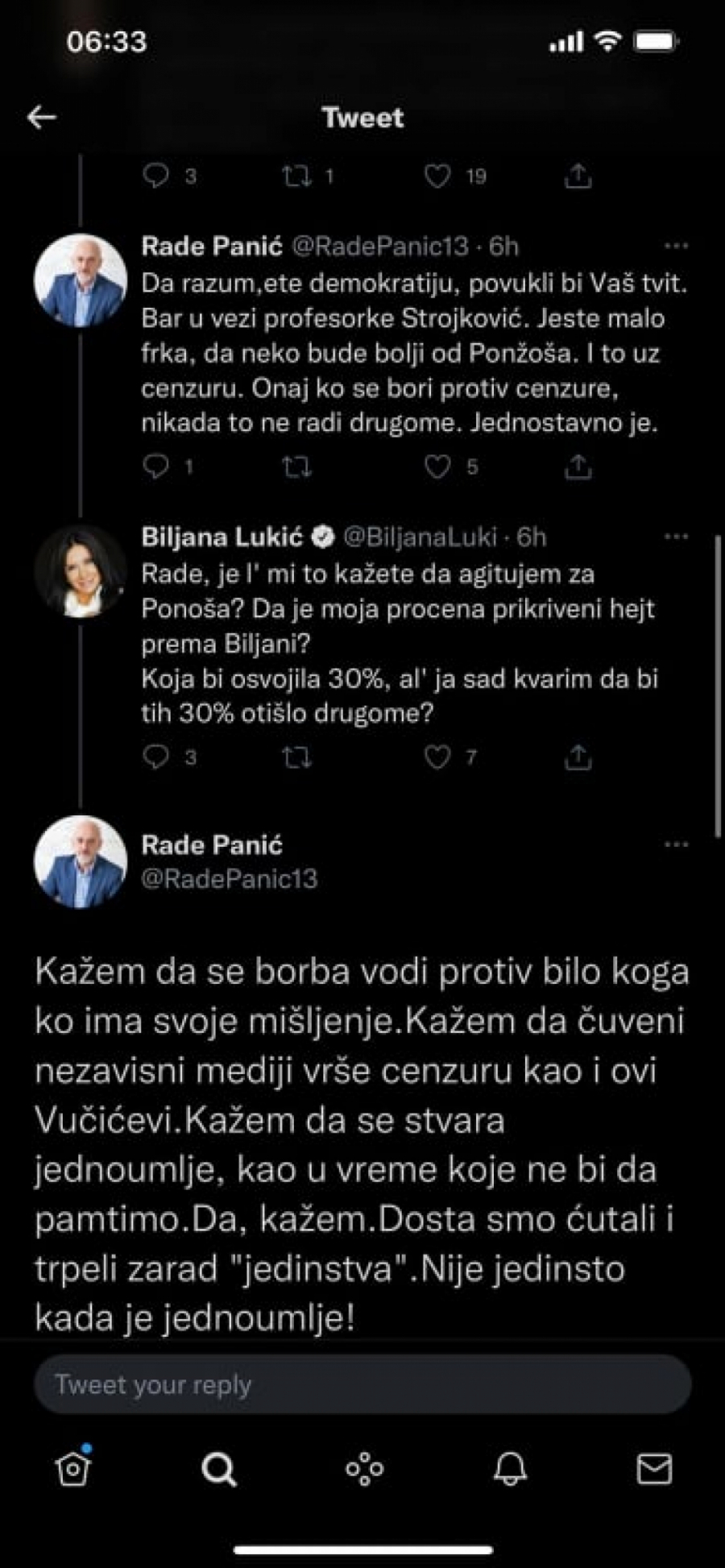 RADE PANIĆ PORUČIO ĐILASOVCIMA Dosta smo trpeli vaše jednoumlje! Uplašio se Đilas