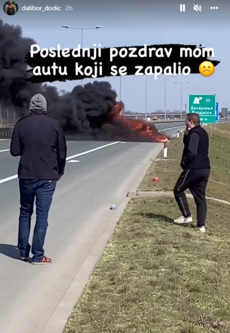 IZBEGNUTA TRAGEDIJA Poznatom srpskom bodibilderu se zapalio auto na putu!