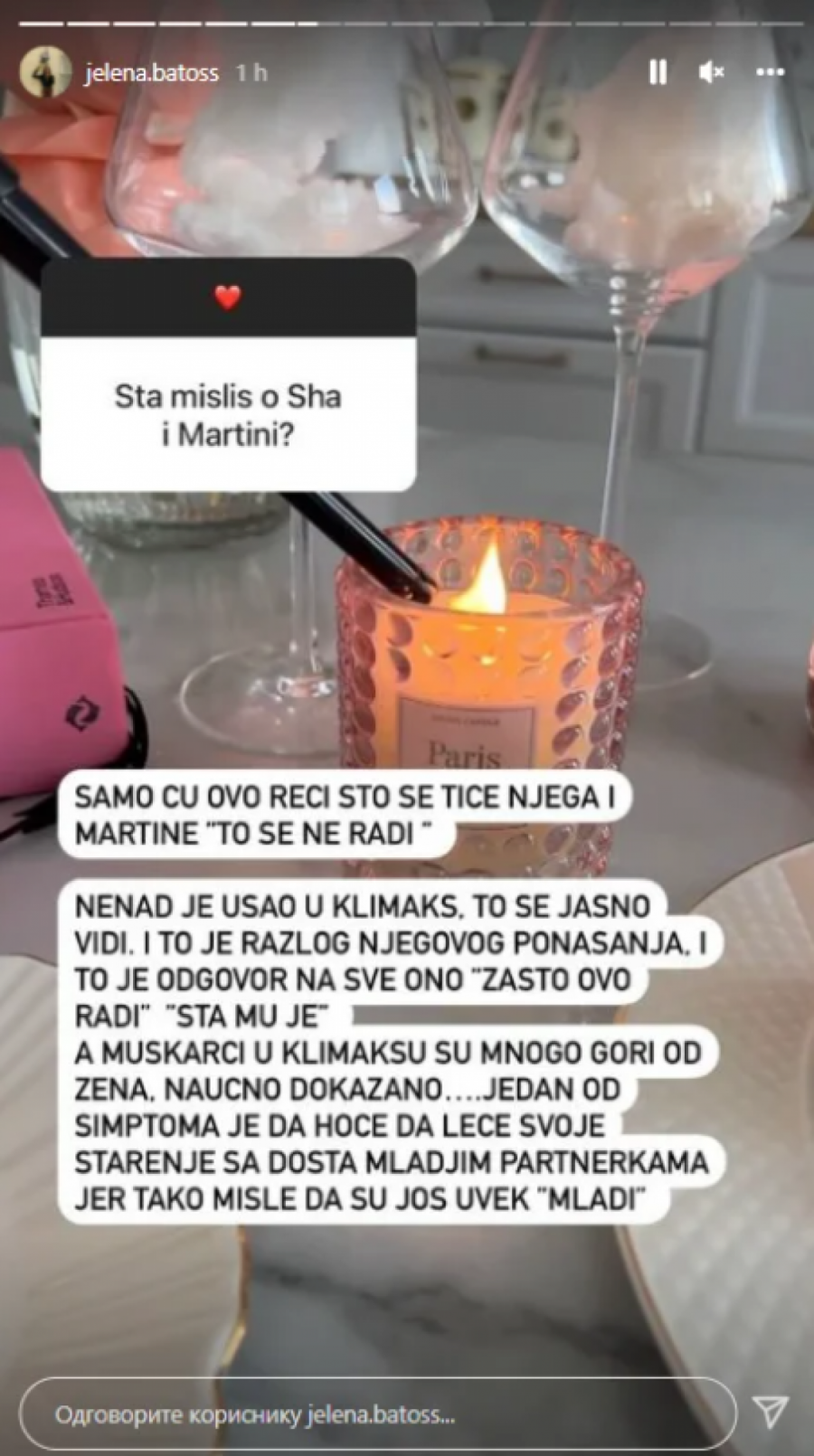 MUŠKARCI U KLIMAKSU SU MNOGO GORI OD ŽENA! Dosta se spekulisalao o njenom odnosu sa reperom, a sada je razotkrila namere Ša prema Martini!