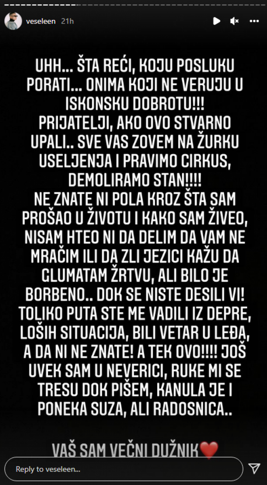 INFLUENSER TRAŽI PARE OD PRATILACA ZA STAN Svi da mu uplate po jedan evro na račun: Ruke mi se tresu dok pišem