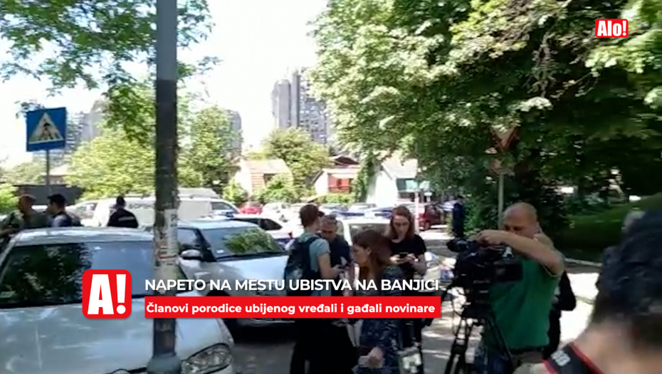 NAPETO NA MESTU UBISTVA NA BANJICI Članovi porodice ubijenog vređali i gađali novinare (VIDEO)