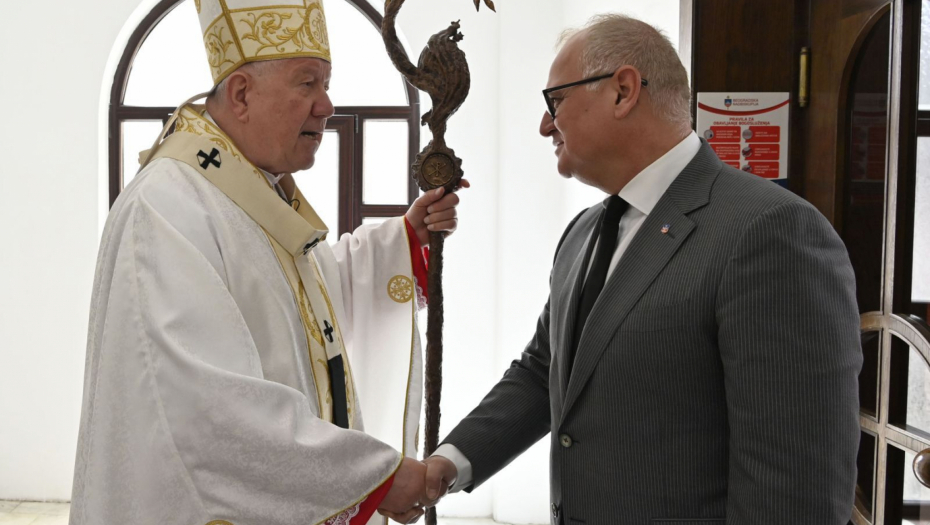 Poseta Gorana Vesića Beogradskoj nadbiskupiji povodom izrade mozaika na katedrali