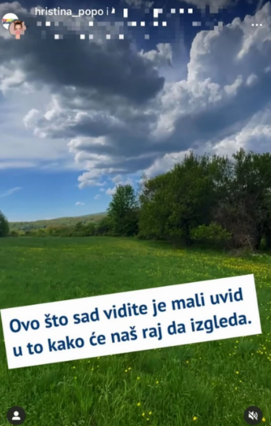 GLUMICA PLANIRA PRELAZAK IZ GRADA U PLANINU Pokazala svoje parče raja: Ovo je samo mali deo