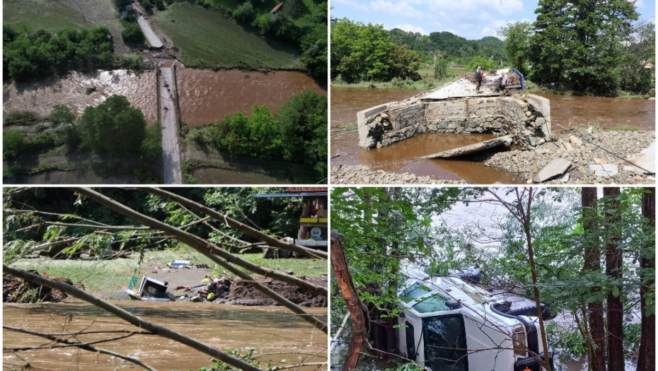 DRAMATIČNE SCENE POPLAVA U SRBIJI Uvedena vanredna situacija, voda odnela dva mosta, ljudi jedva preživeli noć (FOTO)