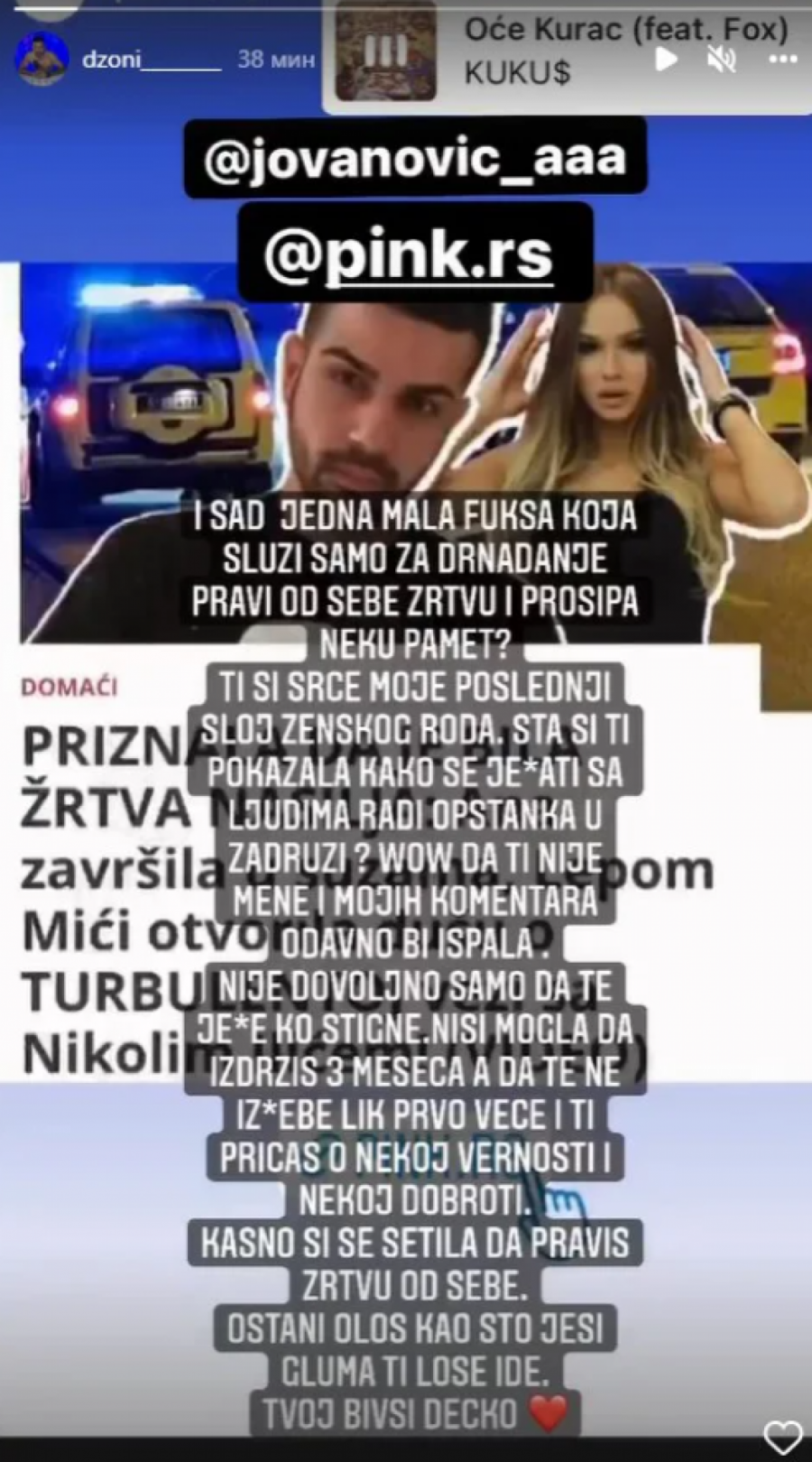 KASNO SI SE SETILA DA PRAVIŠ ŽRTVU OD SEBE! Oglasio se Nikola Ilić, pa žestoko opleo po Ani Jovanović (FOTO)