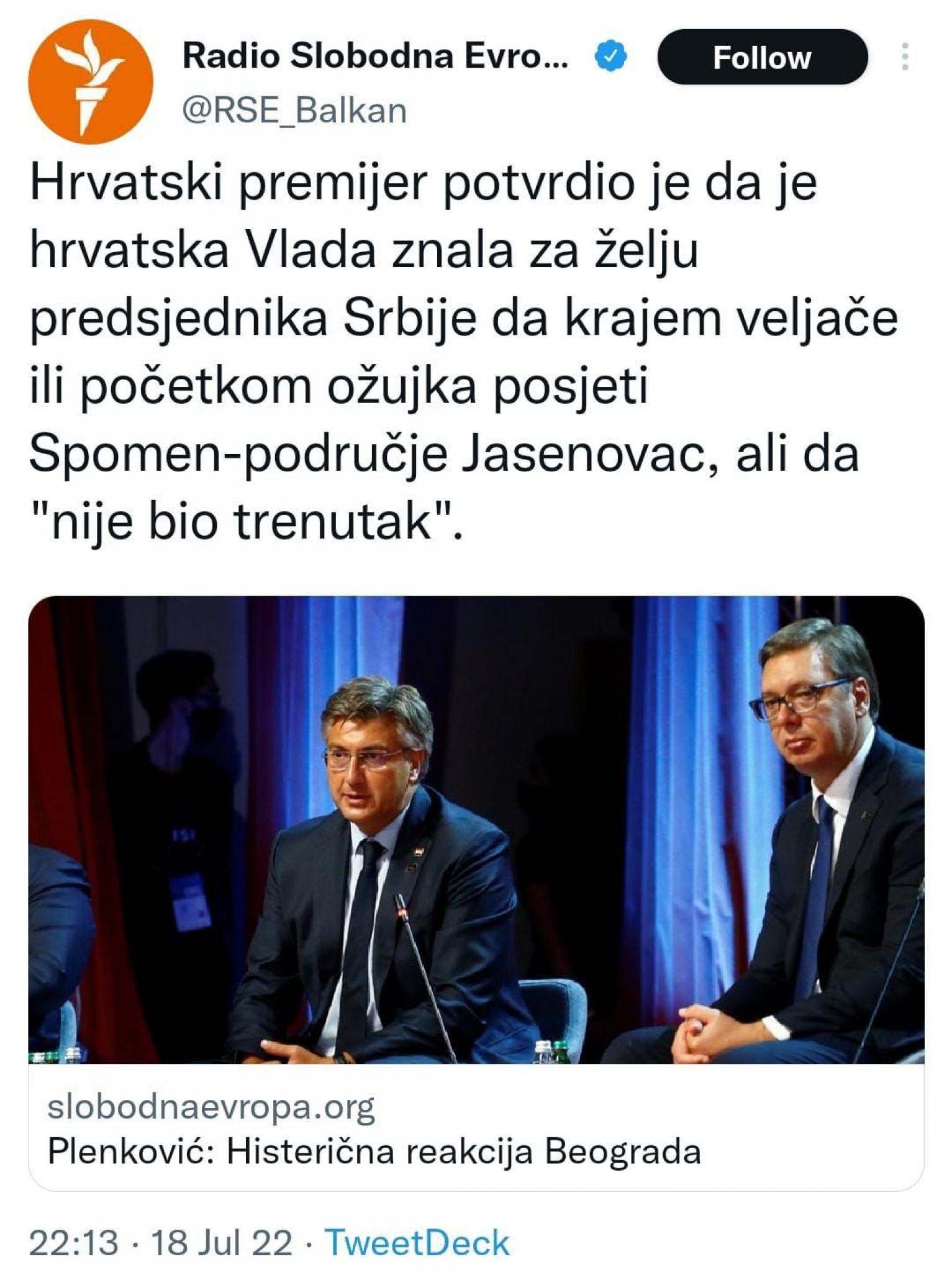 EVROPSKI MEDIJI IZVLAČE JASNE ZAKLJUČKE Vučić govorio istinu, a Hrvatska učinila sve da Vučić nikada ne dođe (FOTO)