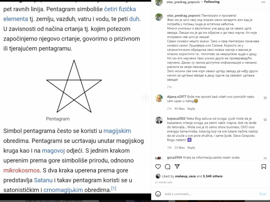 UPOZORENJE RODITELJIMA! SATANISTIČKI SIMBOLI UČE SE U ŠKOLI Sveštenik skrenuo pažnju da deca crtaju pentagram umesto zvezde