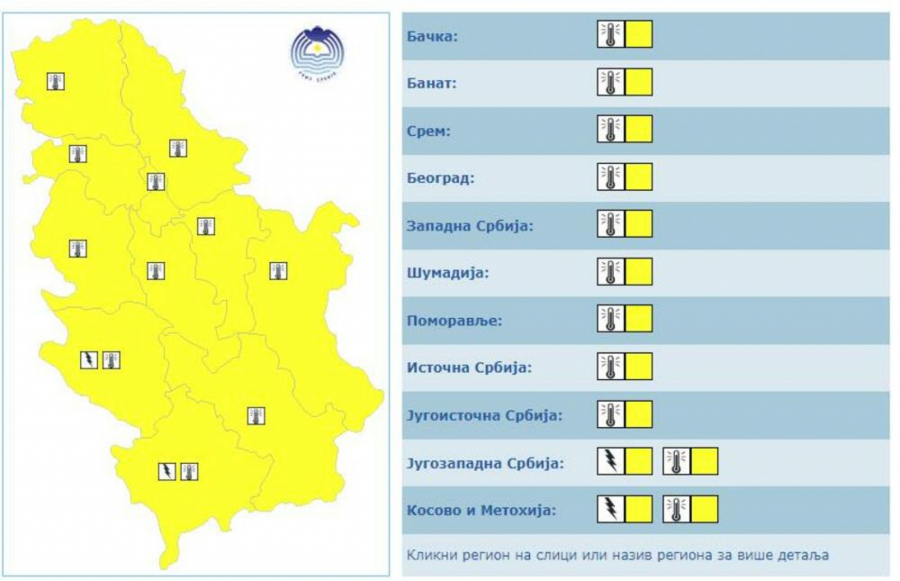 SKLANJAJTE SE SA ULICA, SLEDI NEVREME! RHMZ izdao hitno upozorenje, dolaze pljuskovi, grmljavina i grad