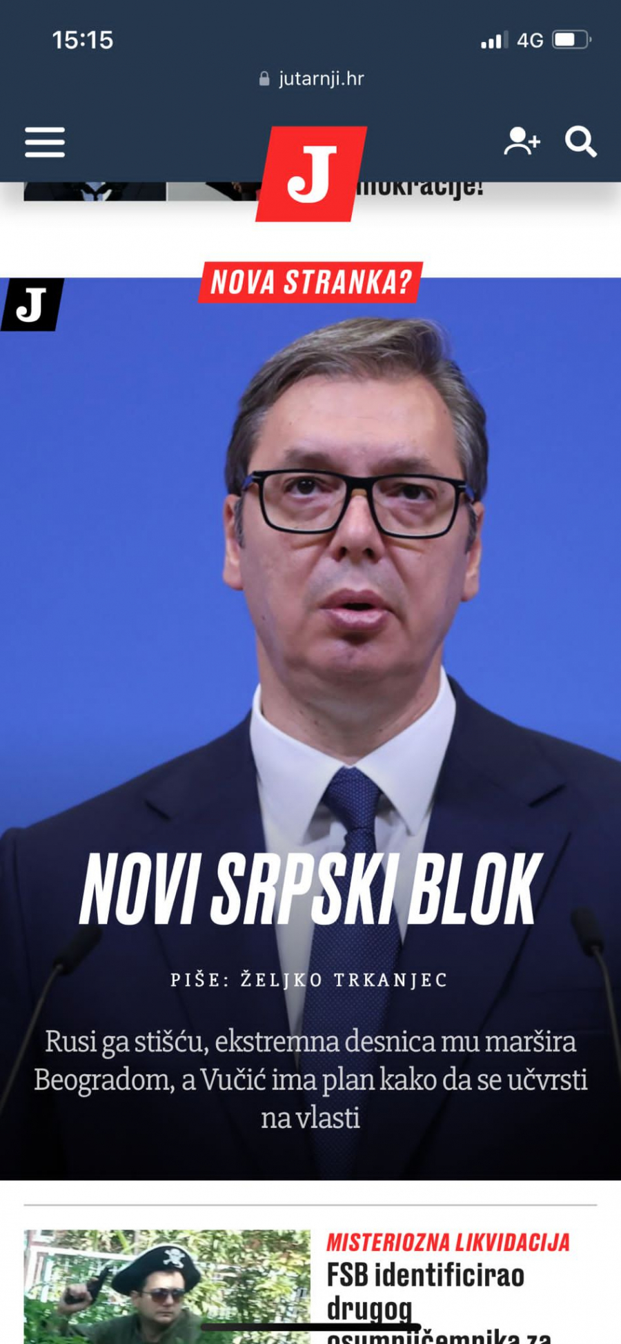 HRVATIMA I DOMAĆIM IZDAJNICIMA SMETA VUČIĆEVA IDEJA Srpski blok trn u oku svima koji žele propast našoj zemlji