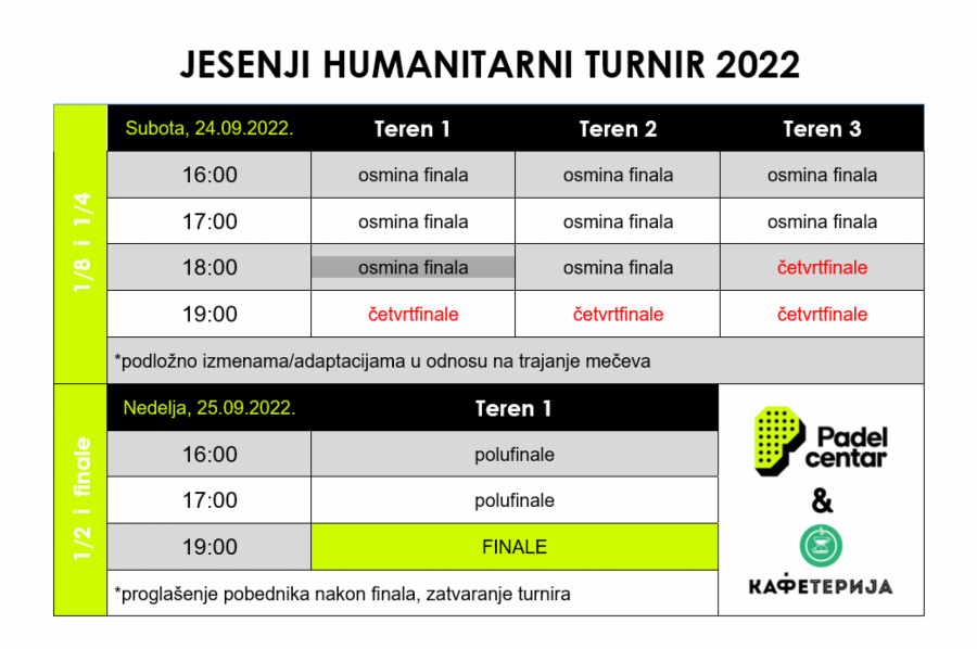 VELIKI JESENJI HUMANITARNI TURNIR Igraj padel - pomozi deci iz Prihvatilišta Beograda