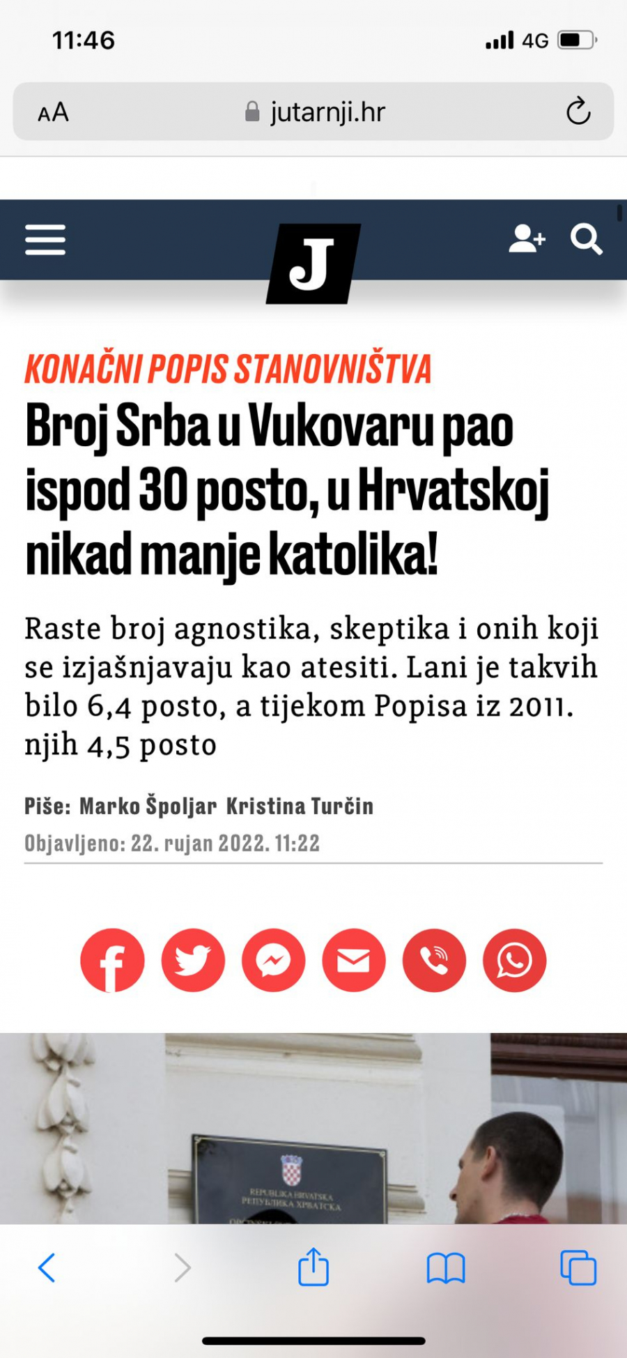 ISPRAVKA Objavljeni rezultati popisa u Hrvatskoj, 3,20 odsto Srba