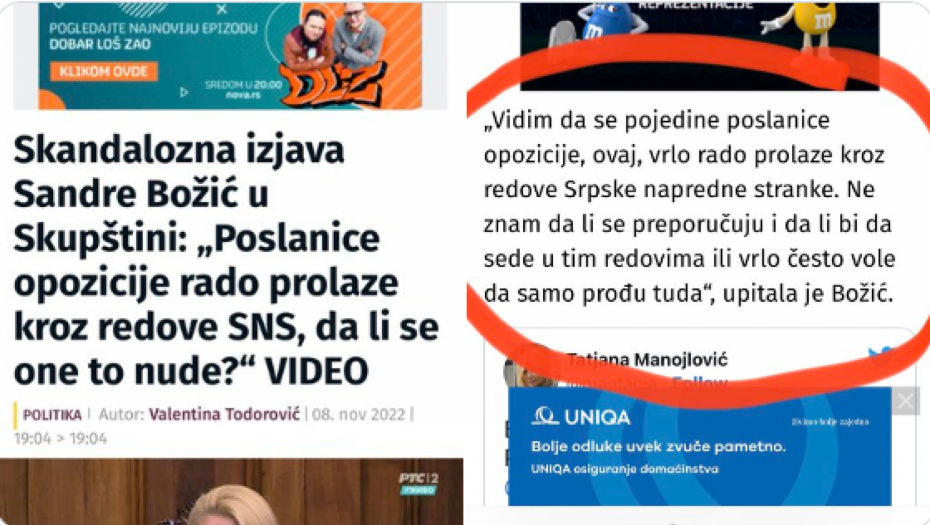 SANDRA BOŽIĆ RASKRINKALA TAJKUNSKE MEDIJE Evo kako se služe lažima i obmanjuju javnost