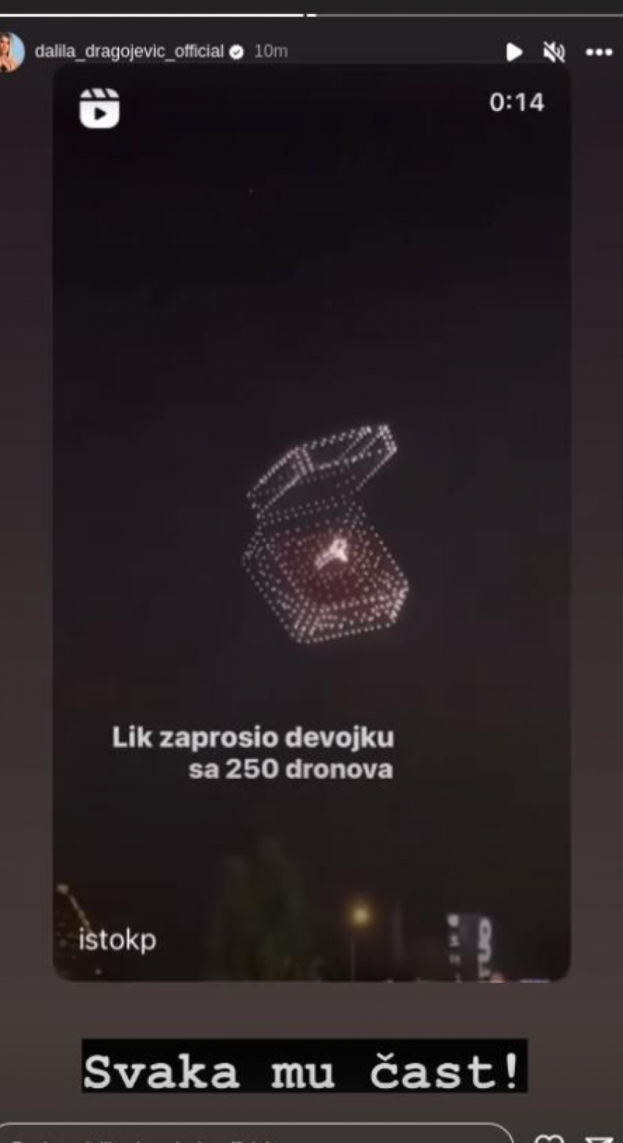 DALILA OBJAVILA VIDEO VERIDBE Zaprosio je sa 250 dronova, van sebe je