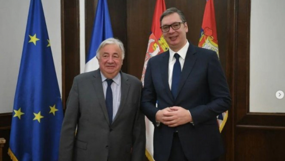 ČVRSTA VEZA PRIJATELJSTVA I ISTORIJSKE BLISKOSTI Vučić sa predsednikom Senata Francuske (FOTO)