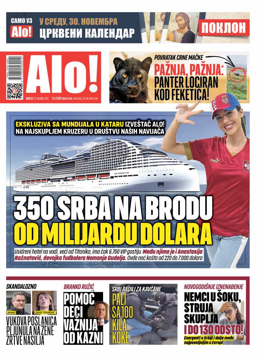 350 SRBA NA BRODU OD MILIJARDU DOLARA Izveštač Alo! na najskupljem kruzeru u društvu naših navijača