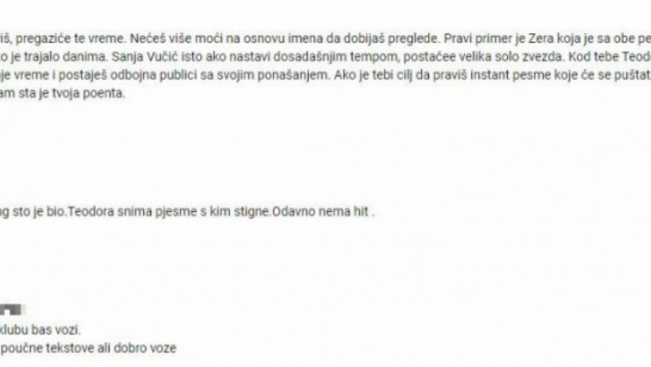 Teodora Džehverović komentari